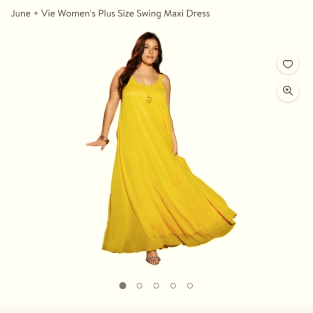 June + Vie Women's Plus Size Swing Maxi Dress- 2x - NWT
